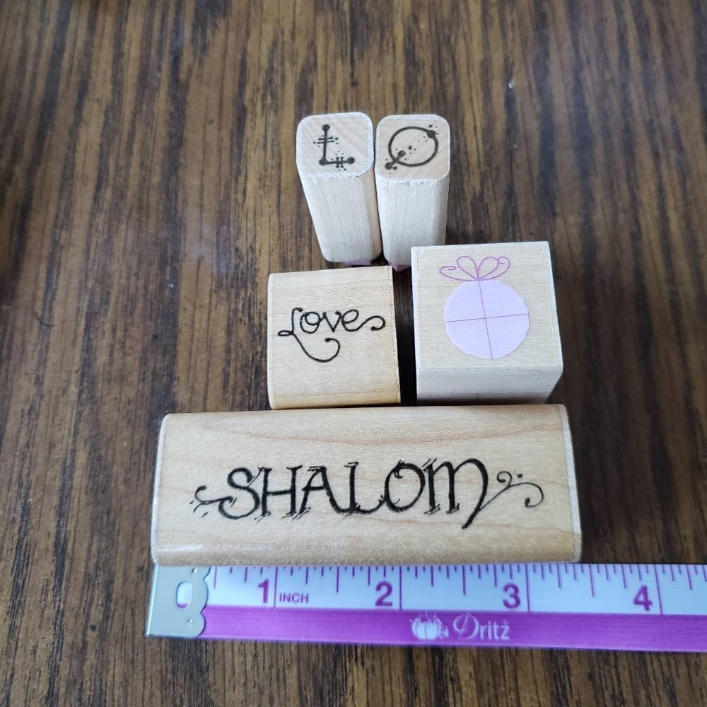 Lot Of 5 Vintage Letters and Words Rubber Stamps
